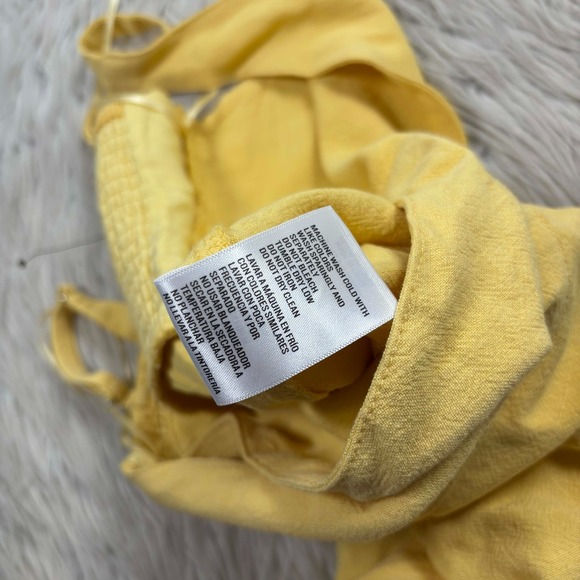 NWT Audrey Parks Women's S Yellow Twist Front Wide Leg Jumpsuit Linen Resort - Picture 6 of 8